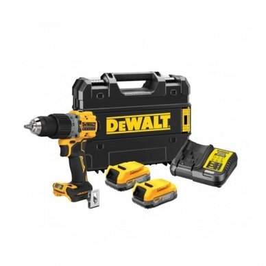 DeWALT DCD805E2T smūginis gręžtuvas - suktuvas 2x1.7 POWERSTACK